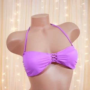 PINK Victoria's Secret Knots Strappy Strapless Bikini Top Purple